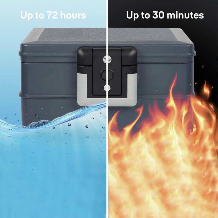 Yale large fire and waterproof chest in grey (British brand)
