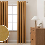 Argos Habitat Blackout Eyelet Curtains - Mustard Yellow - 117x137cm- Buy online at McGrocer