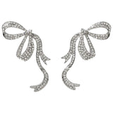 Liars & Lovers silver-tone rhinestone bow stud earrings - British product