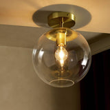 Argos Habitat Coleman Glass Flush Ceiling Light - Brass- Buy online at McGrocer