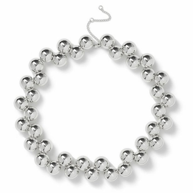 Freedom silver-tone chunky ball necklace 45cm, UK version