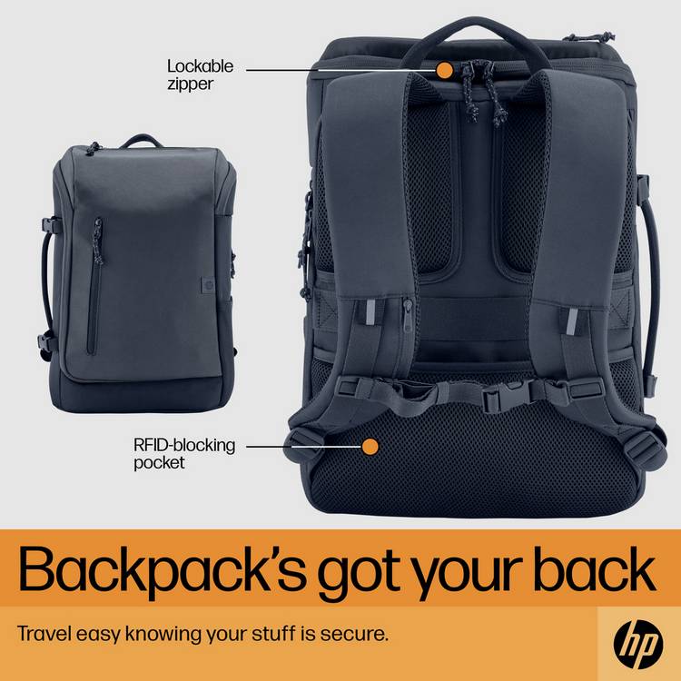 HP Travel laptop backpack 15.6 inch iron grey (British brand)