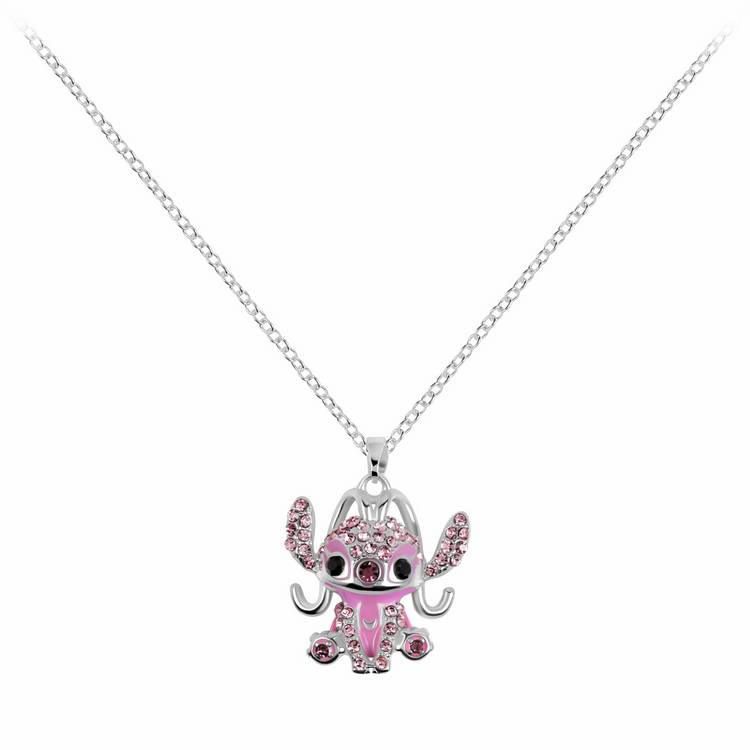 Disney Angel pendant necklace with pink cubic zirconia, imported from the UK