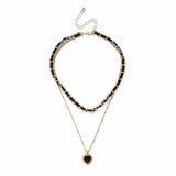 Freedom gold and black thread heart pendant necklace, UK version