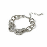 Freedom silver tone crystal link bracelet 24cm, UK version