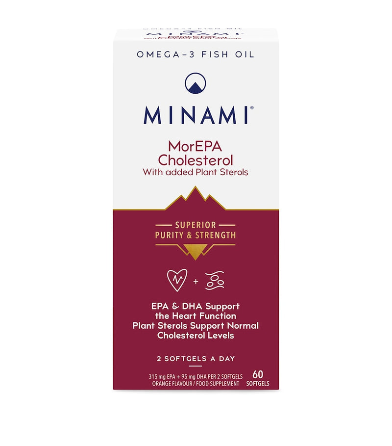 Nestlé Minami MorEPA Cholesterol heart health supplement 60 softgel tablets, imported from the UK