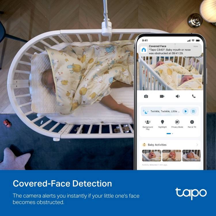 Tapo C840 2K smart dual lens baby camera, UK version