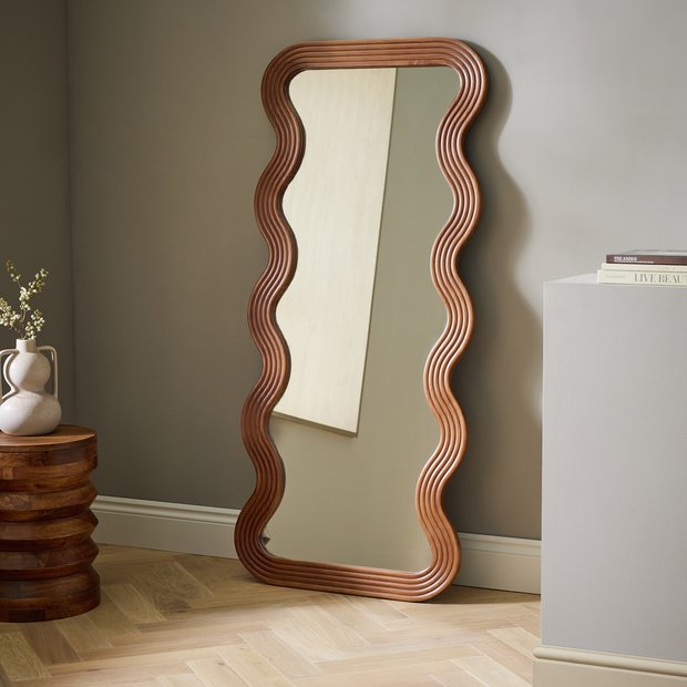 Habitat wavy wooden full length wall mirror 150x68cm (British brand)