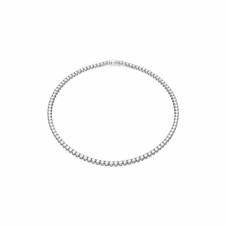 Swarovski tennis necklace rhodium plated 50cm, imported from the UK