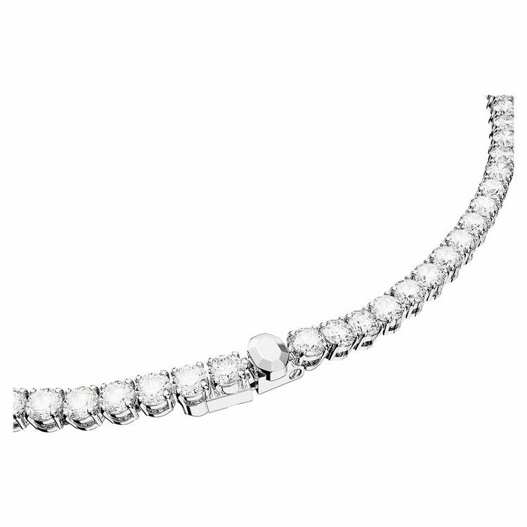 Swarovski tennis necklace rhodium plated 50cm, imported from the UK