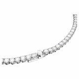 Swarovski tennis necklace rhodium plated 50cm, imported from the UK