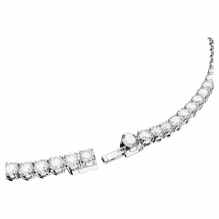 Swarovski tennis necklace rhodium plated 50cm, imported from the UK