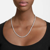 Swarovski tennis necklace rhodium plated 50cm, imported from the UK