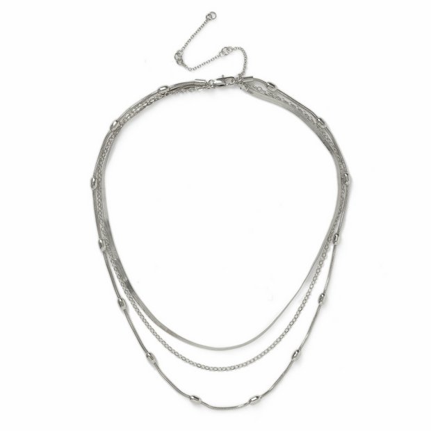Liars & Lovers silver snake necklace 3 rows, UK version