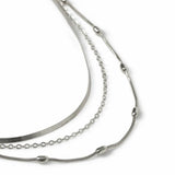 Liars & Lovers silver snake necklace 3 rows, UK version