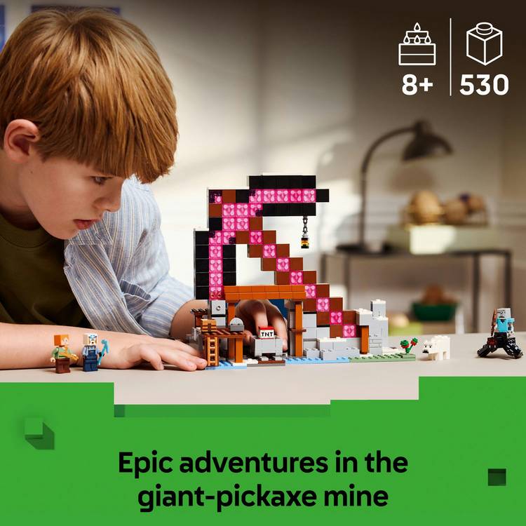 LEGO Minecraft Pickaxe Mine interactive building set 530 pieces - British product
