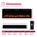 Dimplex Sense 60in 2kW electric media wall fire - British product