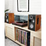 Majority D100 bookshelf speaker black and brown, imported from the UK