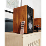 Majority D100 bookshelf speaker black and brown, imported from the UK