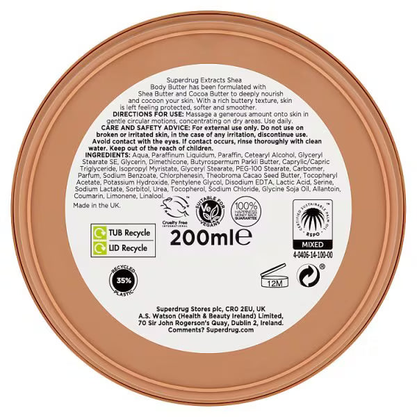 Superdrug Extracts Shea Body Butter (British brand)