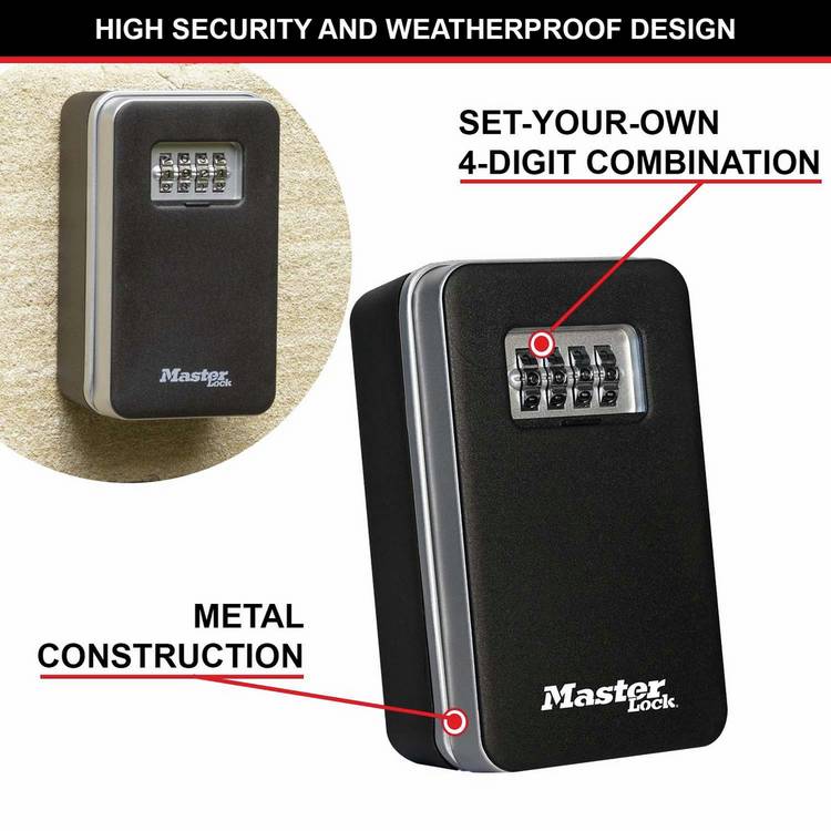 Master Lock 5410EURD wall mounted key safe - British product