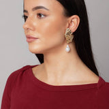 Freedom gold faux pearl drop earrings - British product