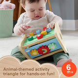 Fisher-Price wooden activity triangle fine motor toy, imported from the UK