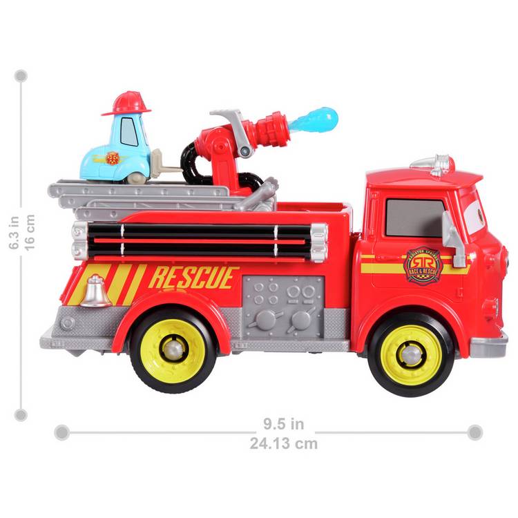 Disney Cars firetruck toy with Red and Guido figures (British brand)