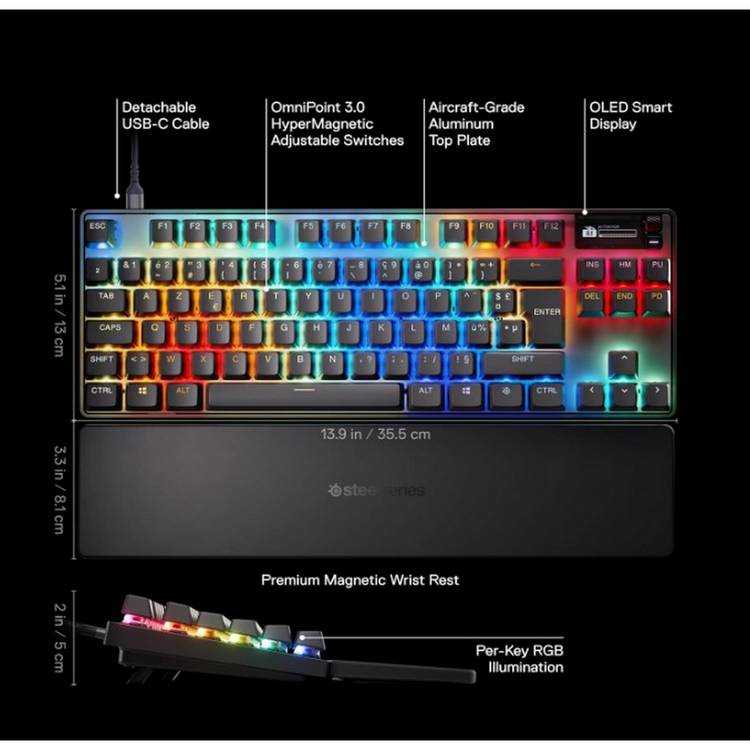 SteelSeries Apex Pro TKL Gen 3 gaming keyboard, imported from the UK