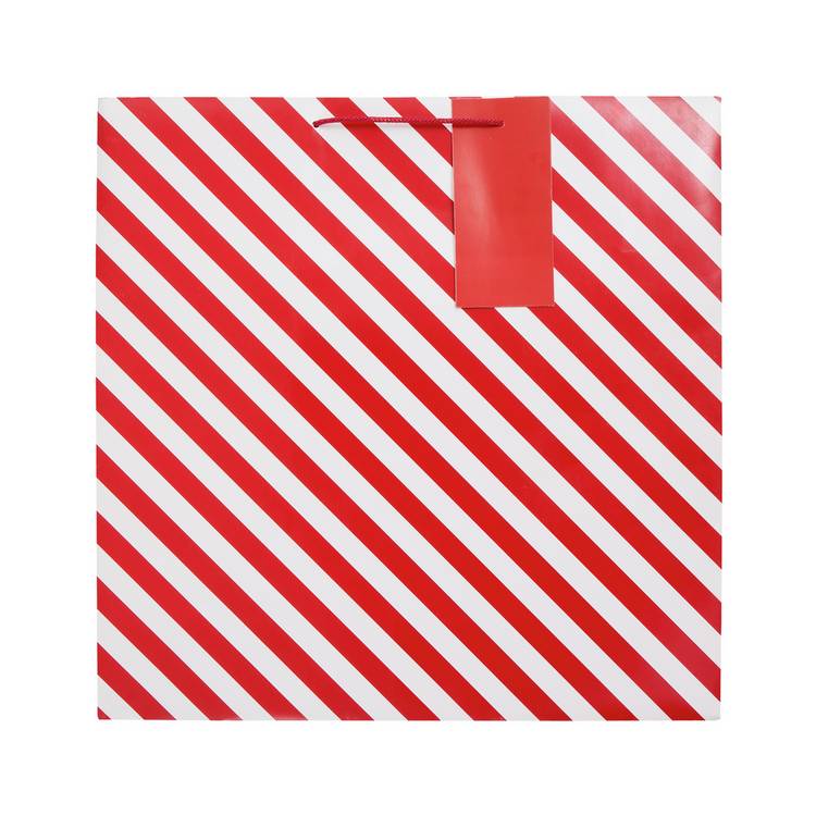 Argos Home red and white stripe large gift bags - British product