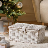 Argos Home white woven Christmas gift basket (British brand)