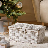 Argos Home white woven Christmas gift basket (British brand)