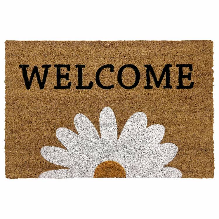 Primeur welcome daisy natural doormat 60x40cm, UK version