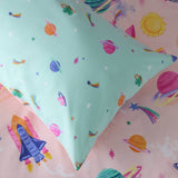 Habitat space girl pink reversible kids bedding set toddler (British brand)