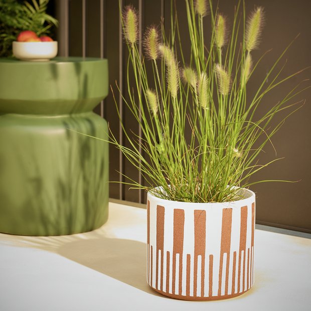 Habitat terracotta glaze ceramic orange planter, UK version