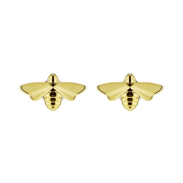 Olivia Burton honey bee stud earrings yellow gold 12mm, imported from the UK