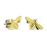 Olivia Burton honey bee stud earrings yellow gold 12mm, imported from the UK