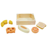 Chad Valley wooden bread playset with crate - British product