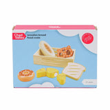 Chad Valley wooden bread playset with crate - British product
