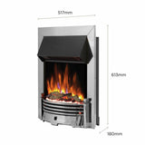 Dimplex Helmsdale chrome electric inset fire 2kW, UK version