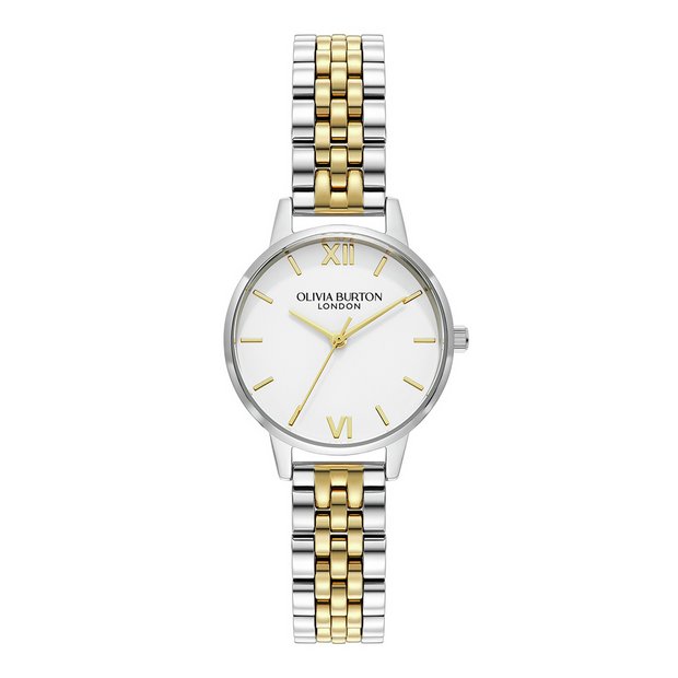 Olivia Burton two-tone stainless steel bracelet watch 30mm, imported from the UK
