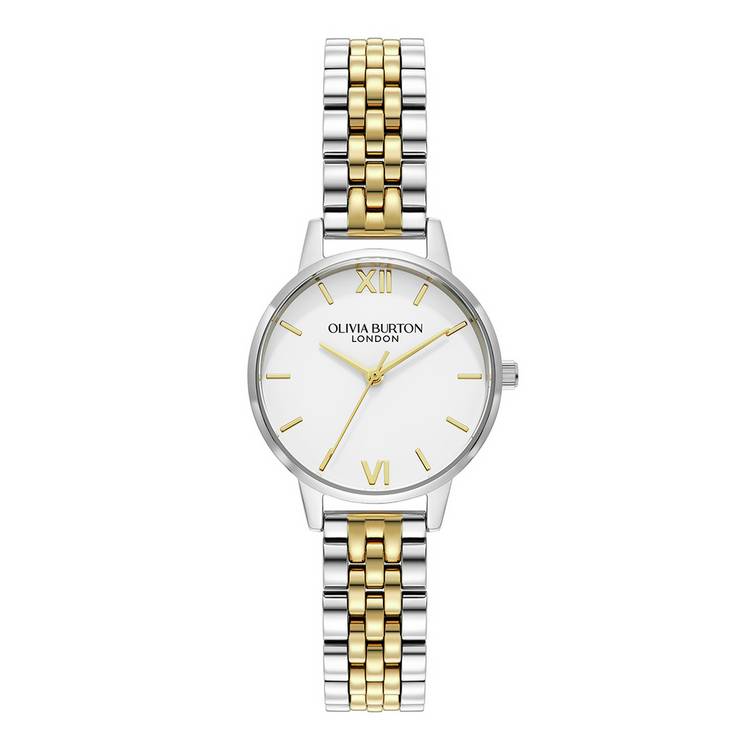Olivia Burton two-tone stainless steel bracelet watch 30mm, imported from the UK