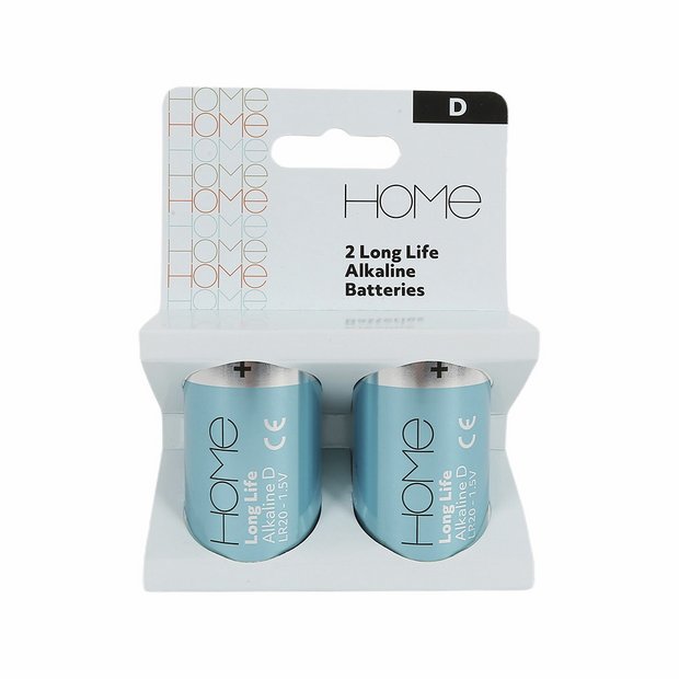Argos Home D alkaline batteries pack of 2 18400mAh, UK version