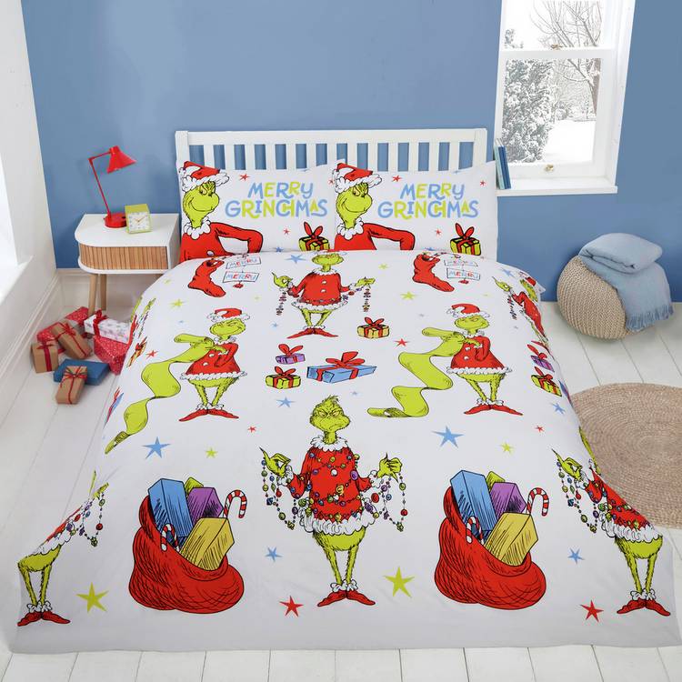 Grinch kids bedding set white double, UK version