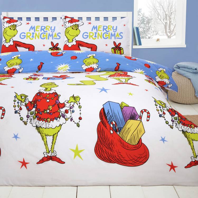 Grinch kids bedding set white double, UK version