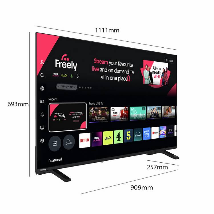 Toshiba 50-inch QLED Smart TV 4K HDR, UK version