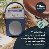 Majority Little Shelford portable DAB/FM radio blue grey, UK version