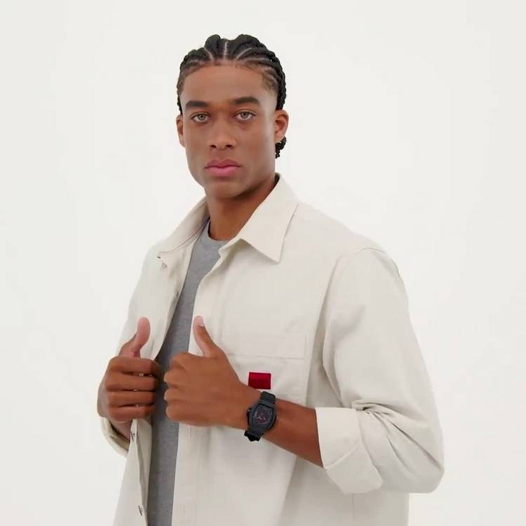 HUGO men's green silicone strap watch - British product