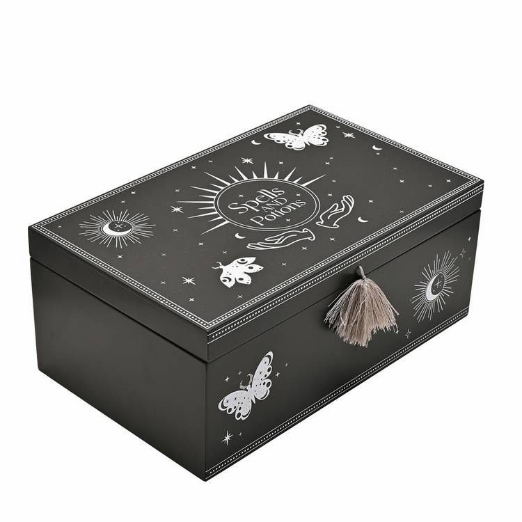 Juliana Mystic Legends black wooden spells potions box, UK version