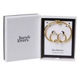 Liars & Lovers gold tone knot hoop earrings and bangle set (British brand)